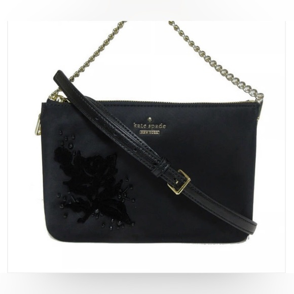 kate spade Handbags - NWT Rare KATE SPADE NEW YORK MADELYNE Down Place Embellished Crossbody Bag Black